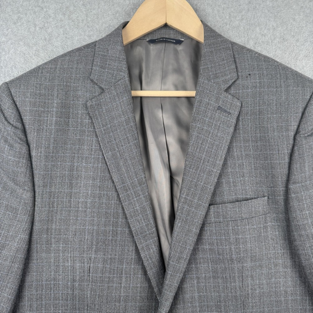 Ralph Lauren Blazer Mens 42R Gray Blue Silk Wool Glen Plaid Sport Coat Canada - Picture 7 of 12